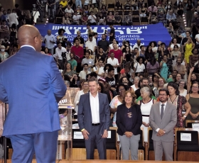 Aula Inspira UnB 2023-1 “Queremos te encontrar” com o Ministro dos Direitos Humanos e da Cidadania, Silvio Almeida. Foto: Beto Monteiro/Ascom UnB. 27/03/2023